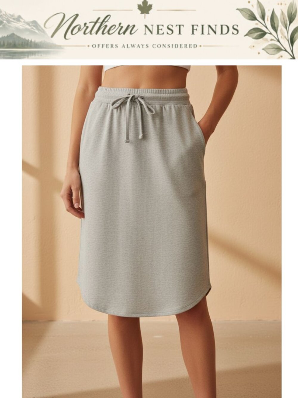 High Waisted Mermaid Maxi Skirt Drawstring Pocket Fishtail Long
